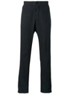 Z Zegna Straight Leg Trousers, Men's, Size: Large, Blue, Linen/flax
