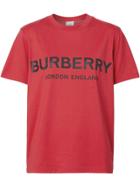 Burberry Logo Print Cotton T-shirt - Red