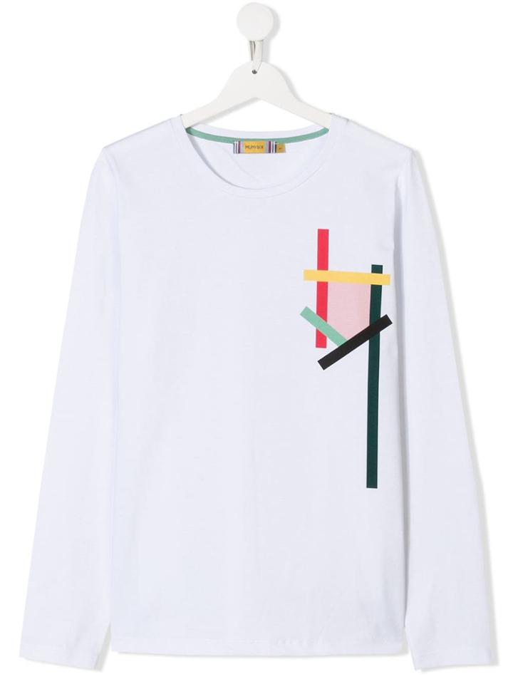 Mumofsix Teen Graphic Print Long-sleeve T-shirt - White