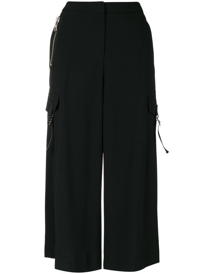 Versus - Cropped Wide-leg Trousers - Women - Cotton/acetate/viscose - 38, Black, Cotton/acetate/viscose