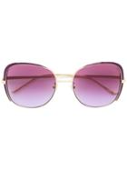 Gucci Eyewear Oversized Metal Sunglasses - Pink & Purple