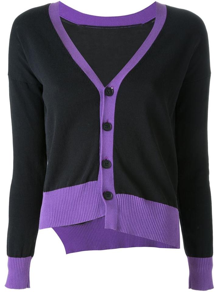 Tomas Maier Ribbed Cardigan, Women's, Size: 40, Black, Cotton