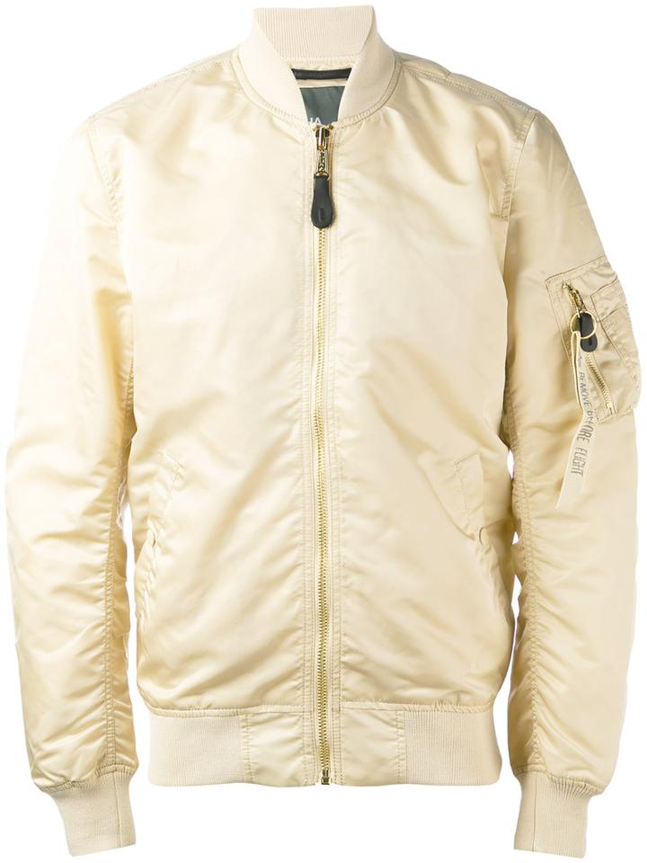 Alpha Industries - Bomber Jacket - Men - Nylon - S, Nude/neutrals, Nylon