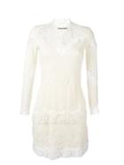 Ermanno Scervino Lace Detail Dress, Women's, Size: 42, White, Silk/cotton/wool