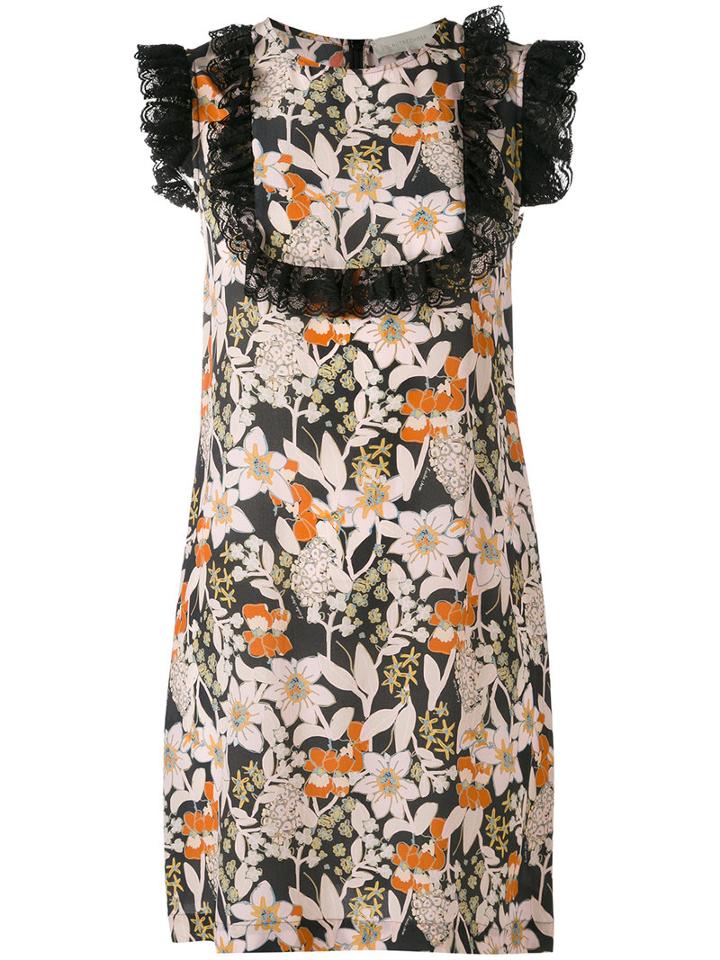L'autre Chose - Floral Print Dress - Women - Silk - 38, Black, Silk