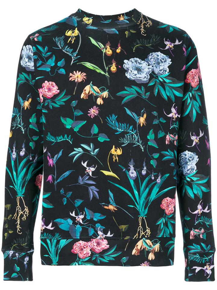Ps By Paul Smith - Floral Print Sweatshirt - Men - Cotton - Xl, Blue, Cotton