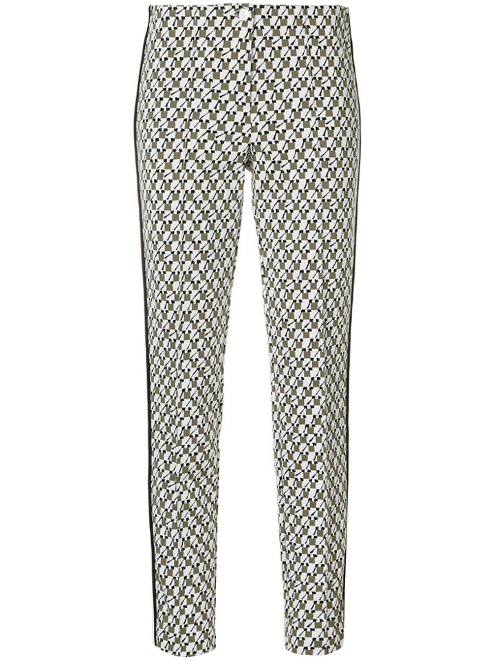 Cambio Printed Skinny Trousers - Green