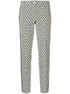 Cambio Printed Skinny Trousers - Green