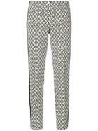 Cambio Printed Skinny Trousers - Green