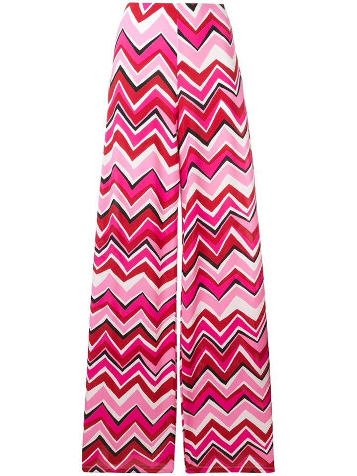 M Missoni Zigzag Pattern Palazzo Trousers - Pink