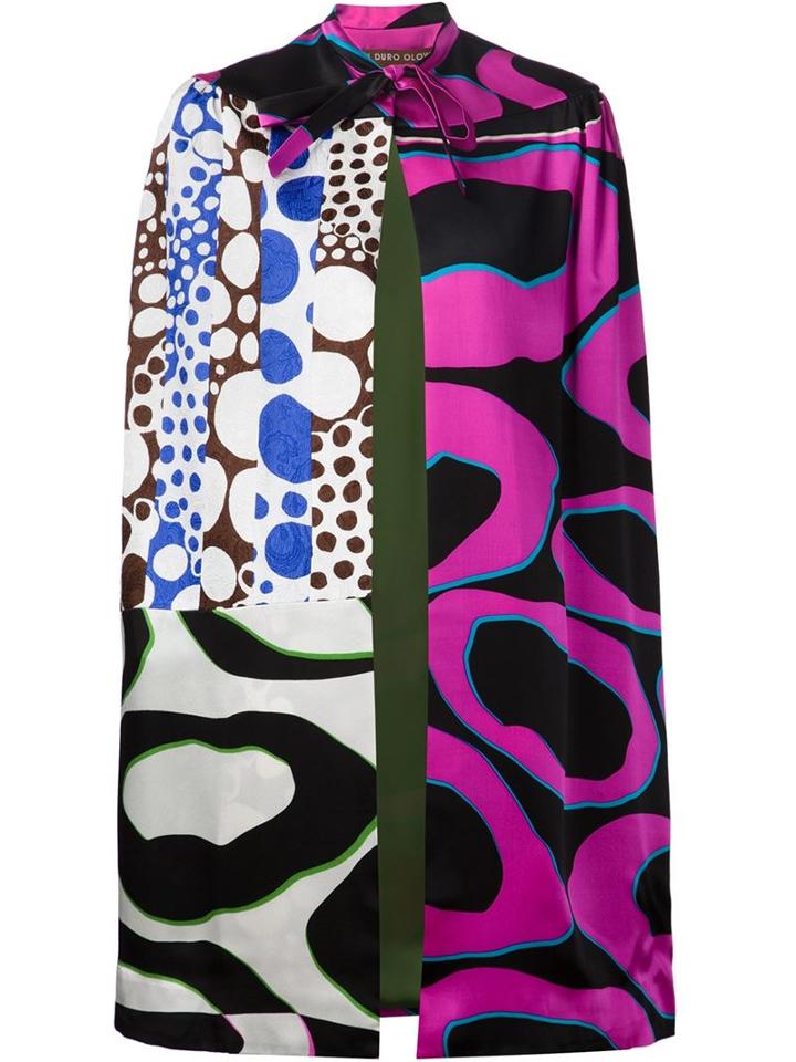 Duro Olowu Patchwork Cape, Women's, Size: 8, Silk