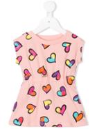 Moschino Kids - Heart Print Dress - Kids - Cotton/spandex/elastane - 9-12 Mth, Pink/purple