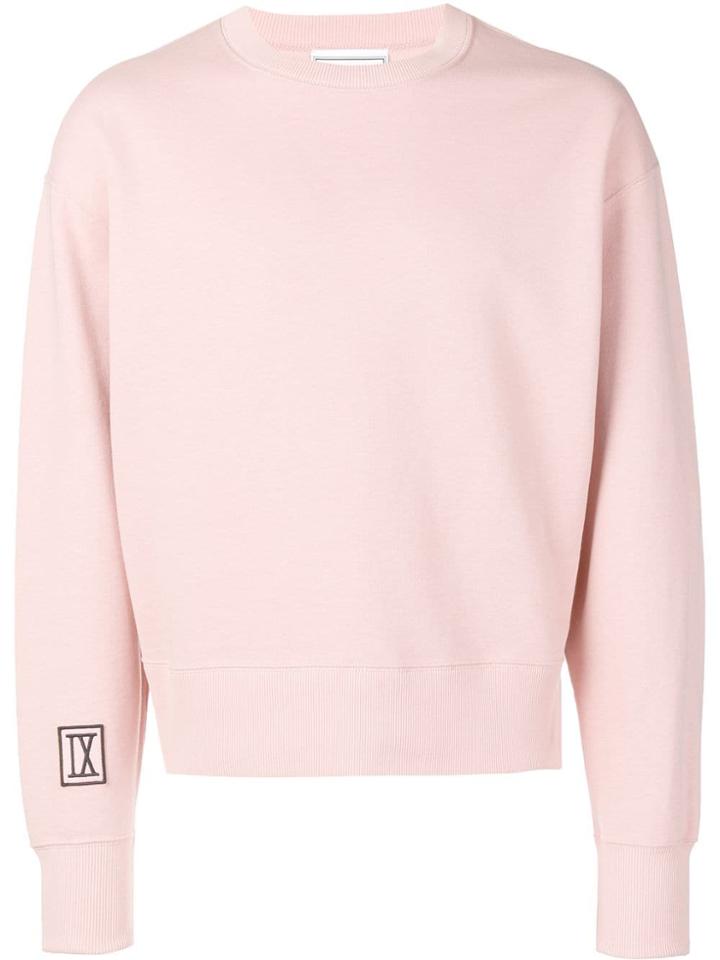 Ami Alexandre Mattiussi Crewneck Sweatshirt With 9 Patch - Pink