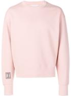 Ami Alexandre Mattiussi Crewneck Sweatshirt With 9 Patch - Pink