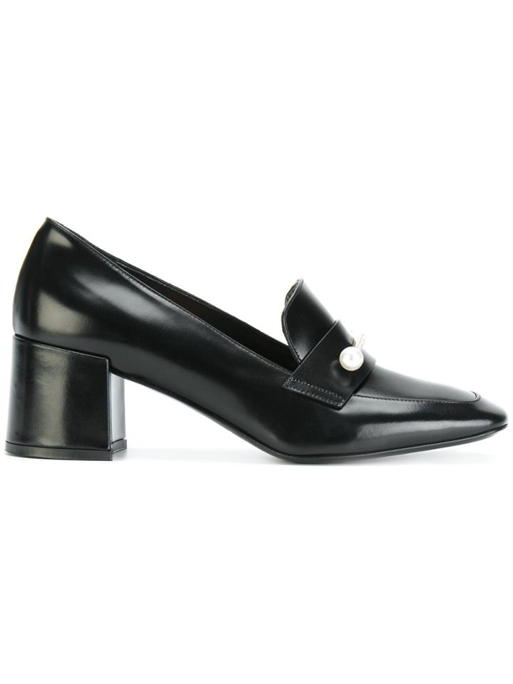 Coliac Pointed Toe Heeled Pumps - Black