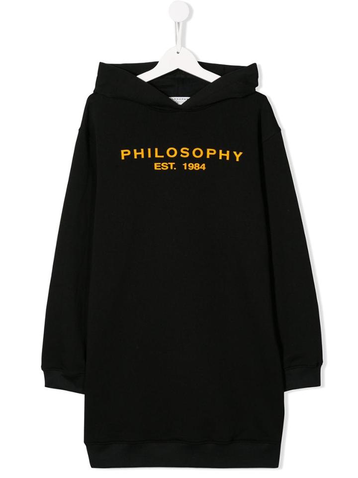Philosophy Di Lorenzo Serafini Kids Hooded Dress - Black