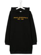 Philosophy Di Lorenzo Serafini Kids Hooded Dress - Black