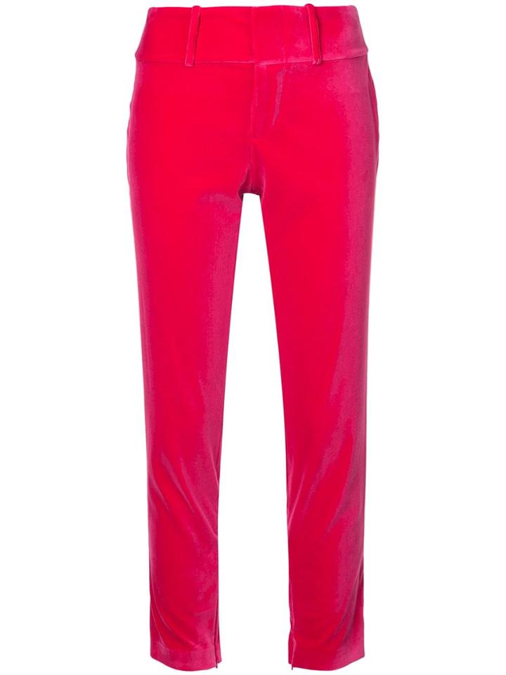 Alice+olivia Cropped Slim-fit Trousers - Pink