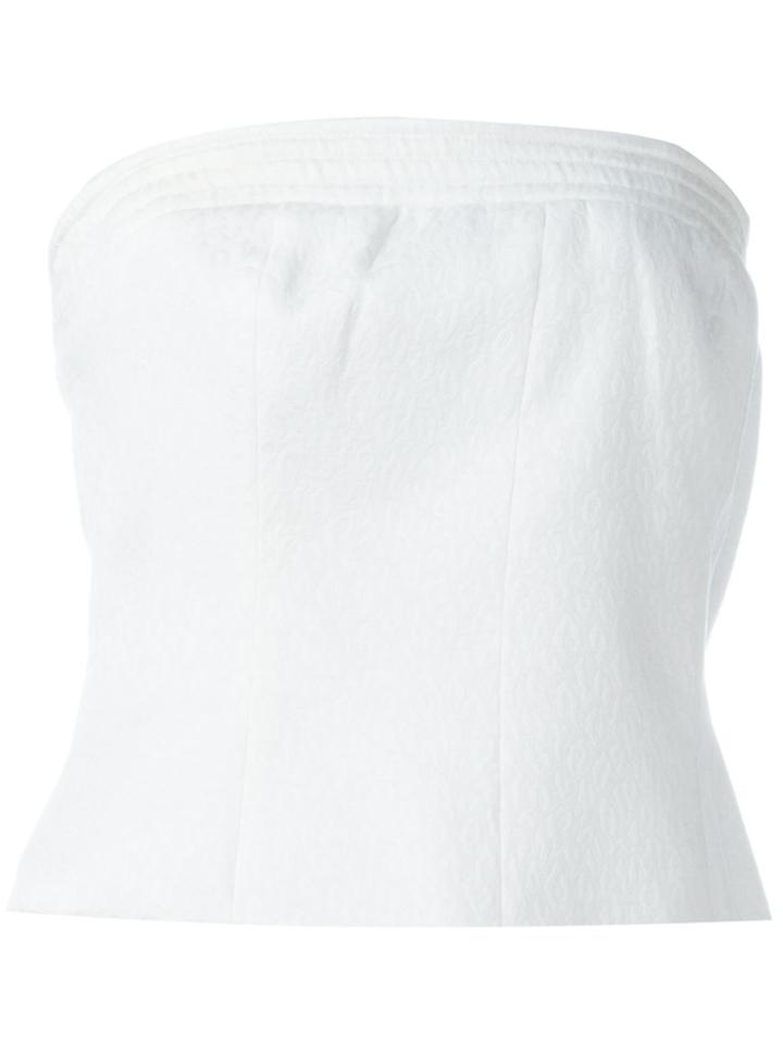 Jean Louis Scherrer Vintage Strapless Jacquard Top - White