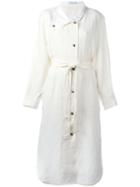 J.w.anderson Belted Shirt Dress, Women's, Size: 10, White, Linen/flax/cotton
