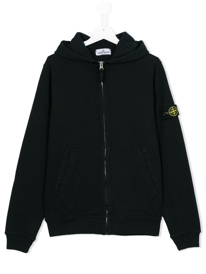 Stone Island Kids - Zipped Hoodie - Kids - Cotton - 10 Yrs, Boy's, Blue