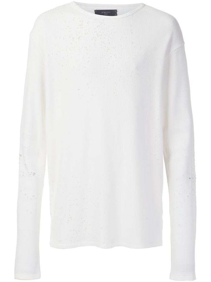 Amiri 'shotgun' Thermal Long Sleeve T-shirt - White