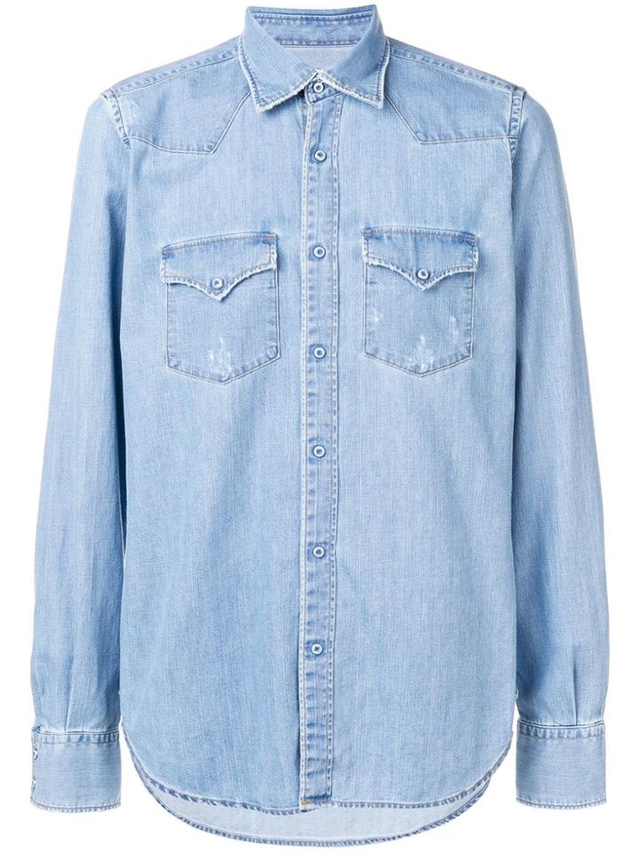 Eleventy Relaxed-fit Denim Shirt - Blue