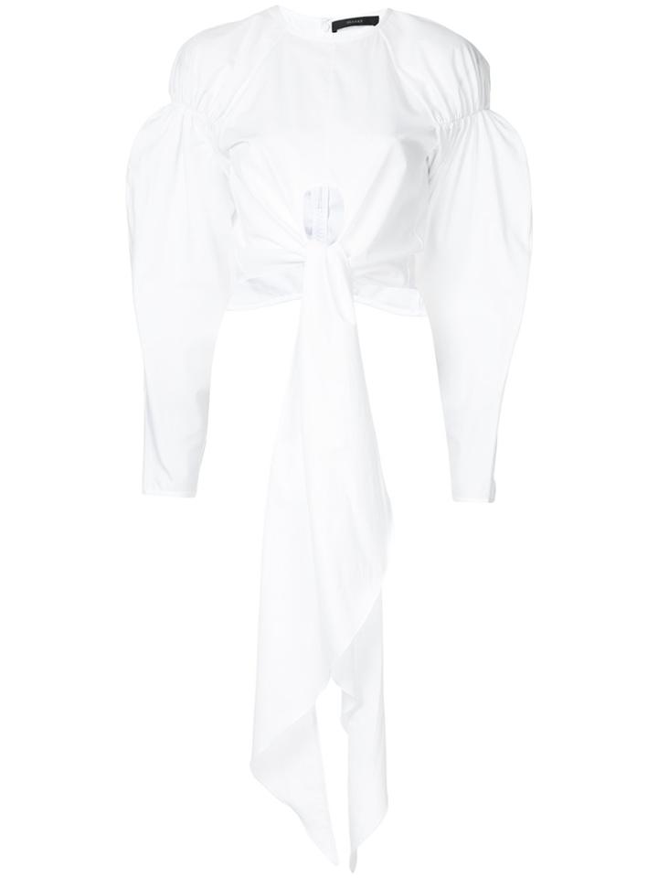 Ellery Phone Home Cropped Wrap Top - White