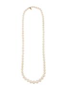 Chanel Vintage Faux Pearl Long Necklace, Women's, White