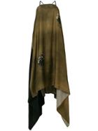Uma Wang Colourblock Asymmetric Midi Dress - Green