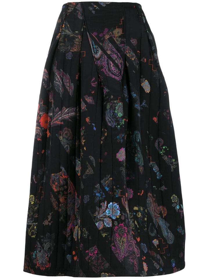 A.f.vandevorst Sheriff Print Pleated Skirt - Black