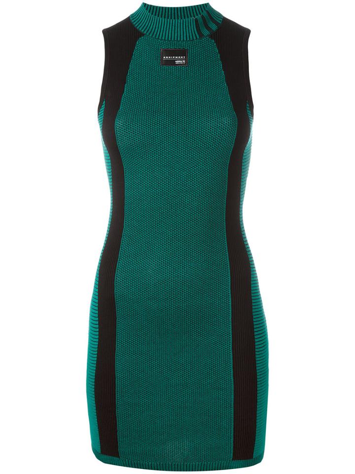 Adidas Originals Embroidered Turtleneck Dress, Women's, Size: 42, Black, Cotton