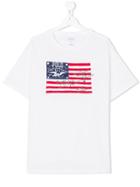 Ralph Lauren Kids American Flag Logo Print T-shirt - White