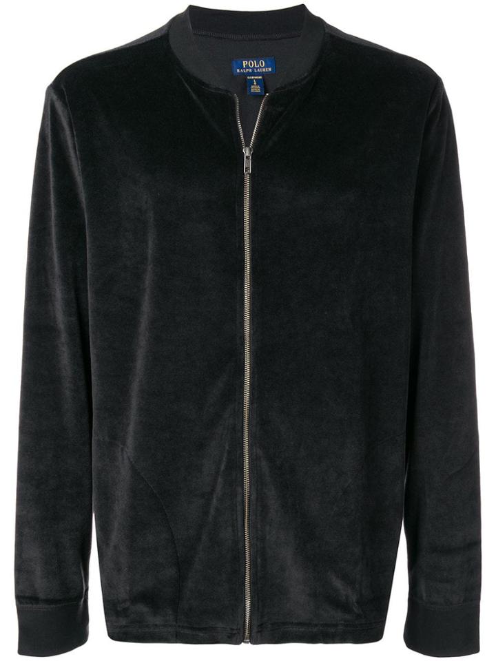 Polo Ralph Lauren Velour Zipped Sweatshirt - Black