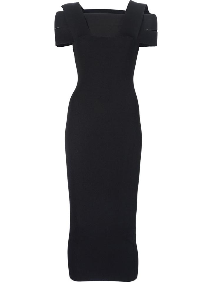 Self-portrait Midi Bandage Dress, Women's, Size: Small, Black, Polyamide/spandex/elastane/viscose