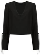 Giuliana Romanno Crop Top, Women's, Size: 38, Black, Polyester