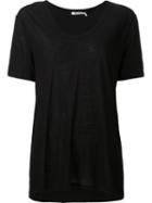 T By Alexander Wang Scoop Neck T-shirt, Women's, Size: Xs, Black, Silk/rayon