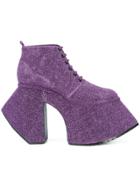 Robert Wun Lace-up Platform Ankle Boots - Pink & Purple