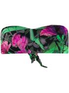 Ermanno Scervino Floral Print Bikini Top - Green