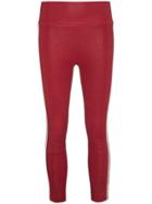 Sprwmn High Waist Leather Skinny Trousers - Red
