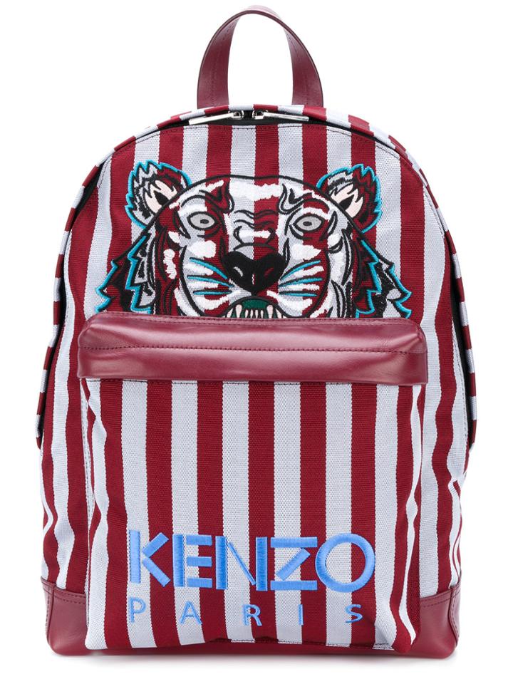 Kenzo Tiger Striped Backpack - Red