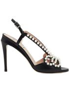 Fendi Faux Pearl-embellished Sandals - Black