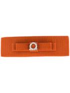Salvatore Ferragamo Small Gancio Hair Clip, Women's, Yellow/orange, Silk/cotton/brass/swarovski Crystal