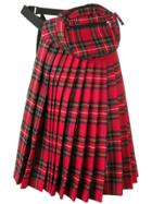 R13 Checked Pleated Half Skirt - Red
