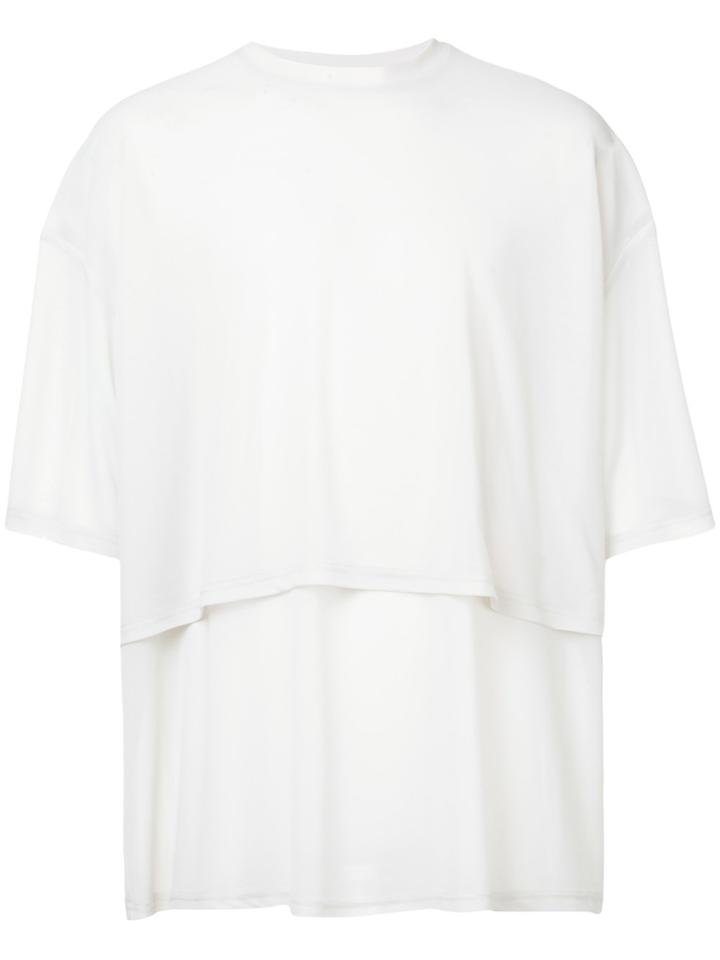 Hed Mayner Tiered Hem Oversized T-shirt - White