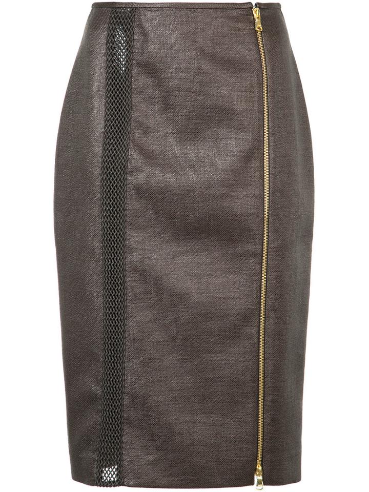 Sophie Theallet - Pencil Skirt - Women - Silk/cotton/polyamide - 2, Brown, Silk/cotton/polyamide