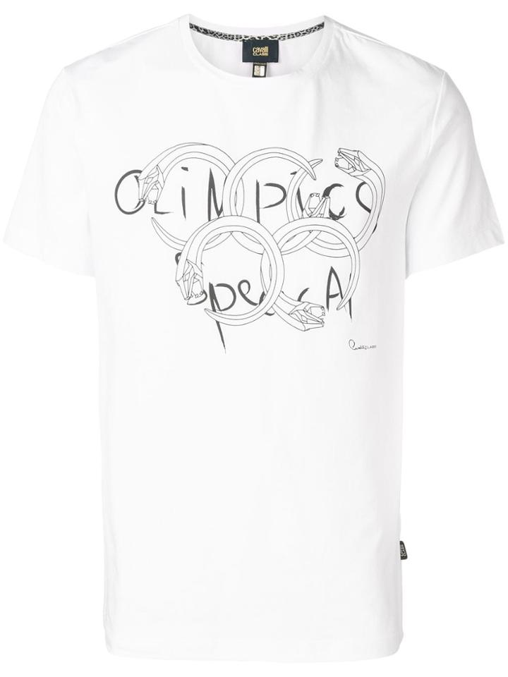 Cavalli Class Graphic Print T-shirt - White