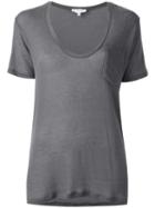Iro Chest Pocket V-neck T-shirt, Women's, Size: Xs, Grey, Polyurethane/lyocell