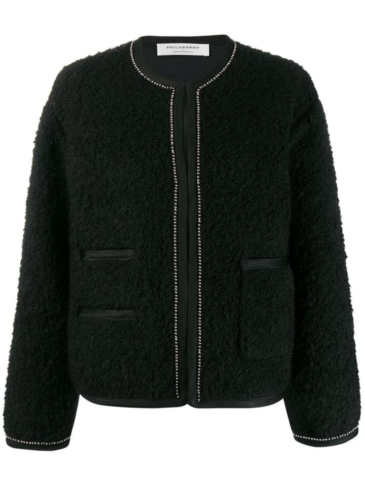 Philosophy Di Lorenzo Serafini Chain-trim Shearling Jacket - Black
