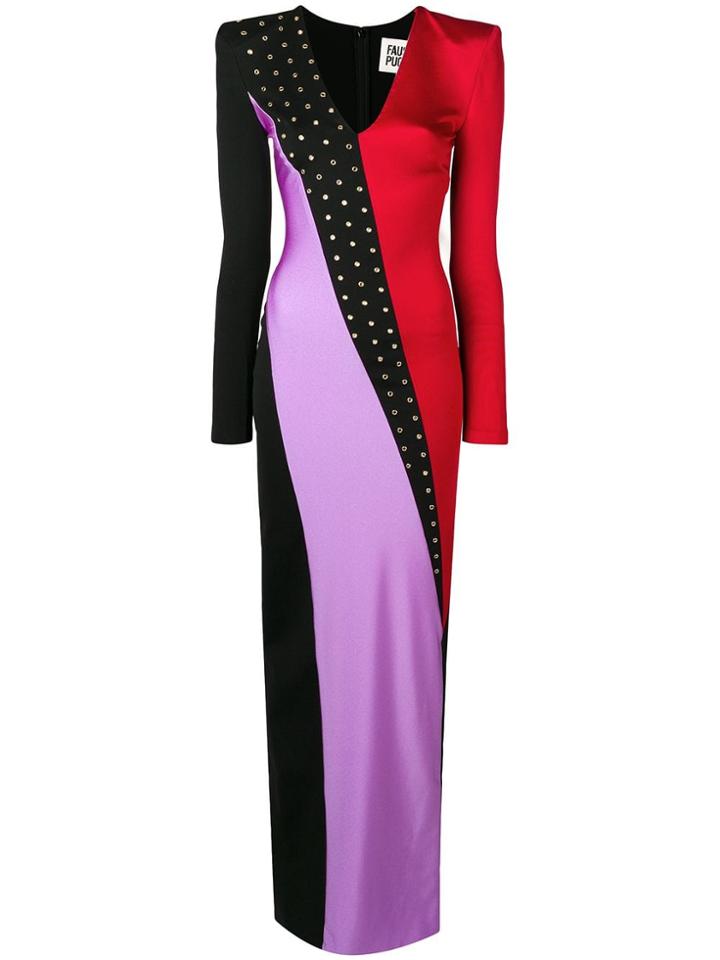 Fausto Puglisi Colour Block Evening Dress - Black